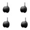 Service Caster 3'' Black Heavy Duty Floor Safe Twin Wheel Caster 7/16 Grip Ring Stem, 4PK SCC-GR02S75-TPR-BLK-716176-4 - alternate 1